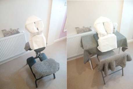 Photograph showing adapted massage options