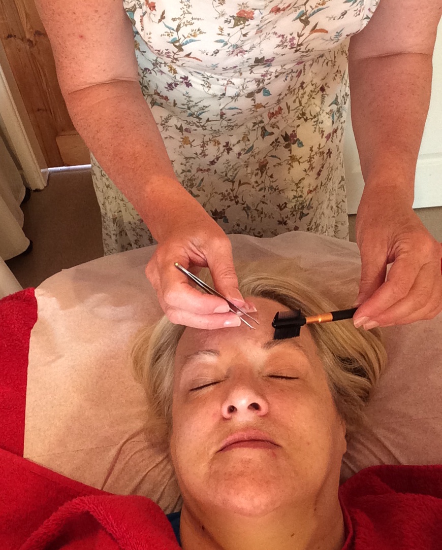 Photograph showing eyebrow treatment